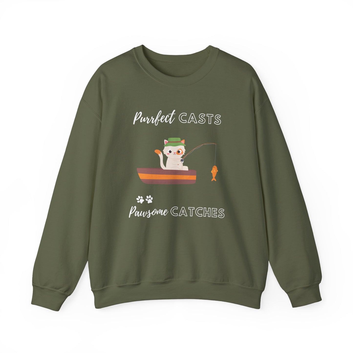 Purrfect Casts, Pawsome Catches Sweatshirt