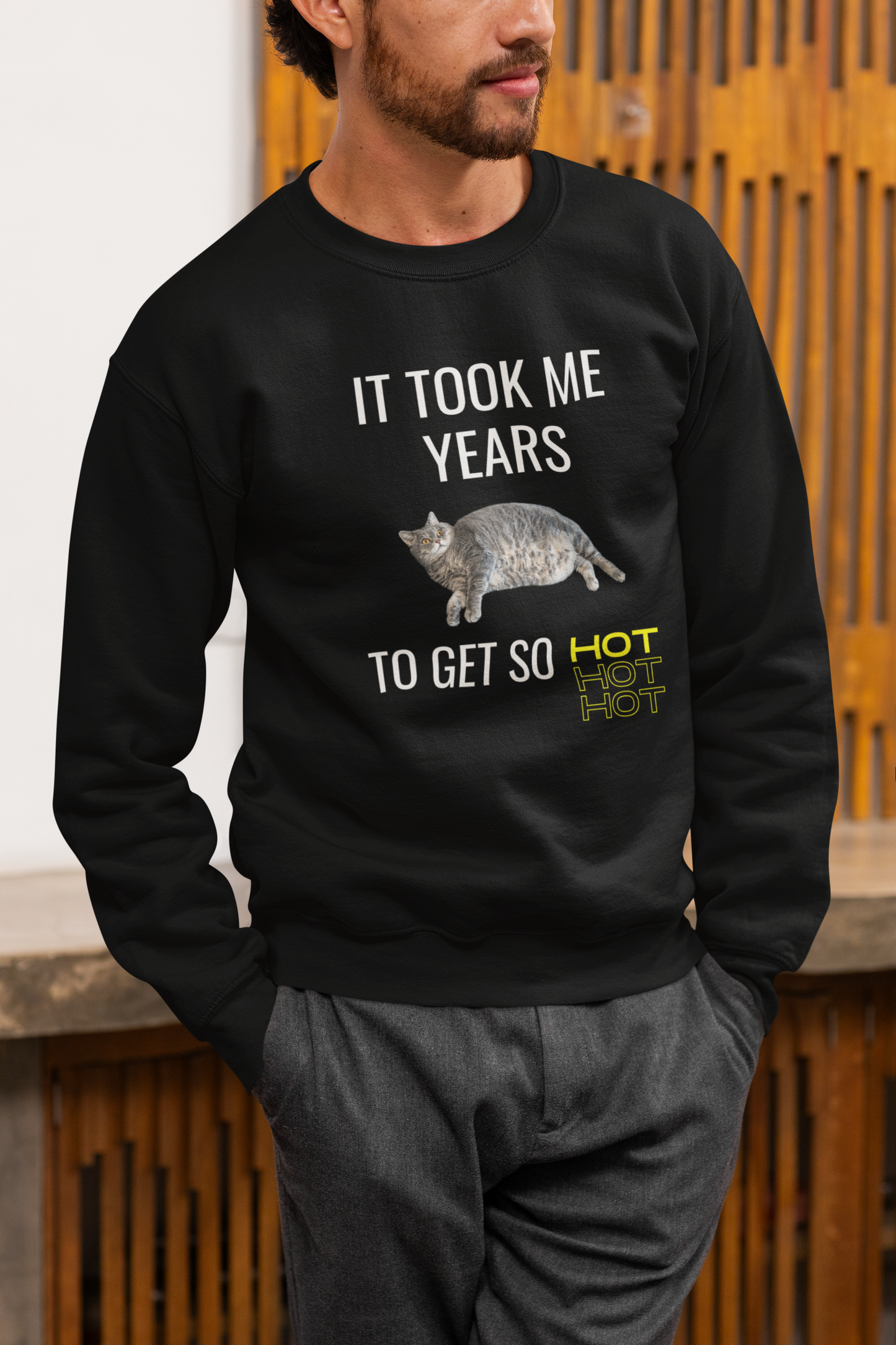 It Took Me Years to Get This Hot – Funny Chubby Cat Sweatshirt