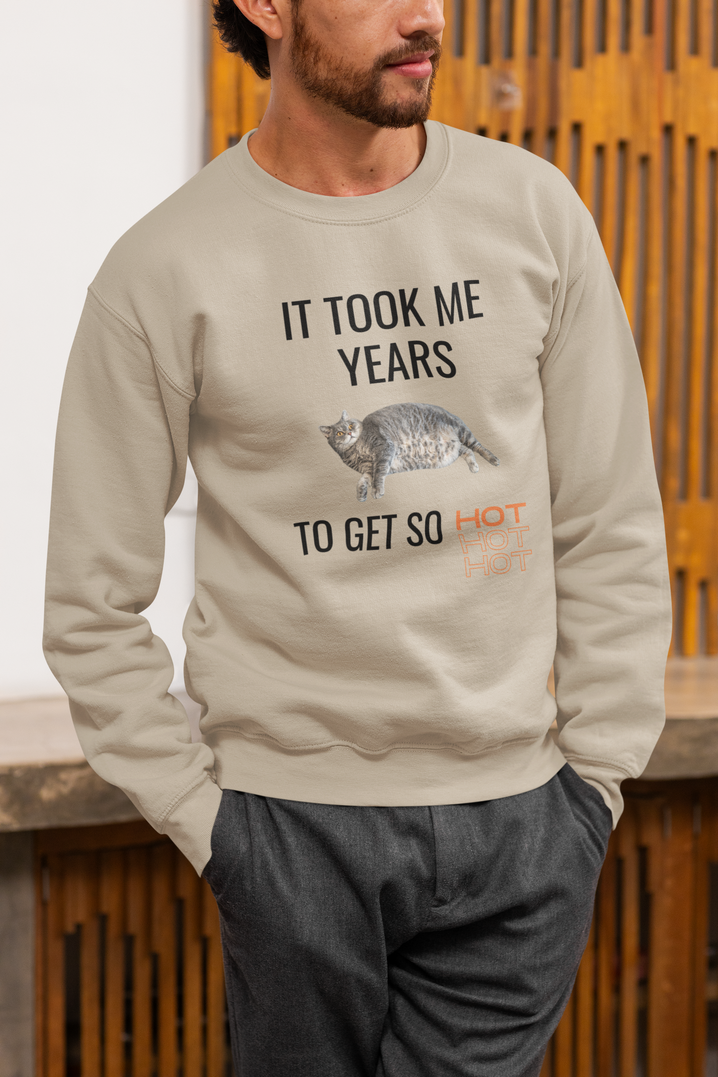 It Took Me Years to Get This Hot – Funny Chubby Cat Sweatshirt
