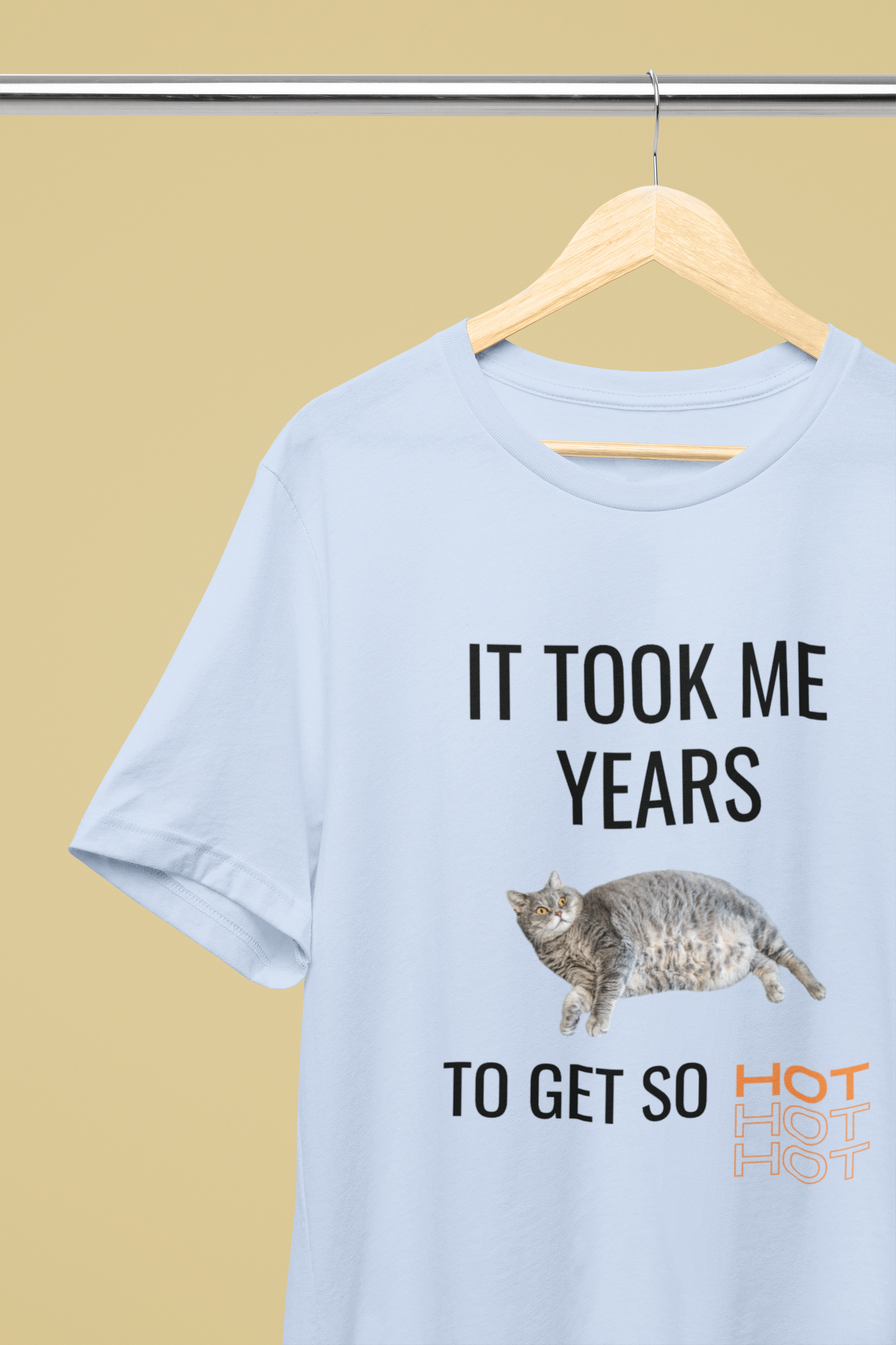 It Took Me Years to Get This Hot – Funny Chubby Cat T-Shirt (Unisex)