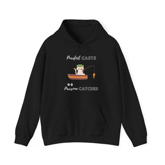 Purrfect Casts, Pawsome Catches Hoodie