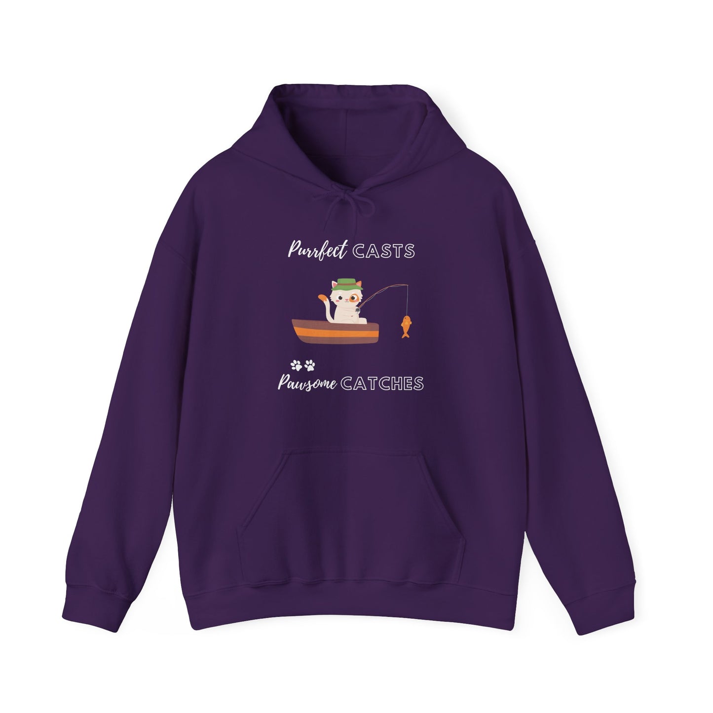 Purrfect Casts, Pawsome Catches Hoodie