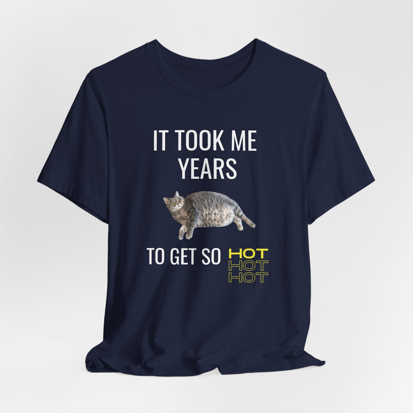 It Took Me Years to Get This Hot – Funny Chubby Cat T-Shirt (Unisex)