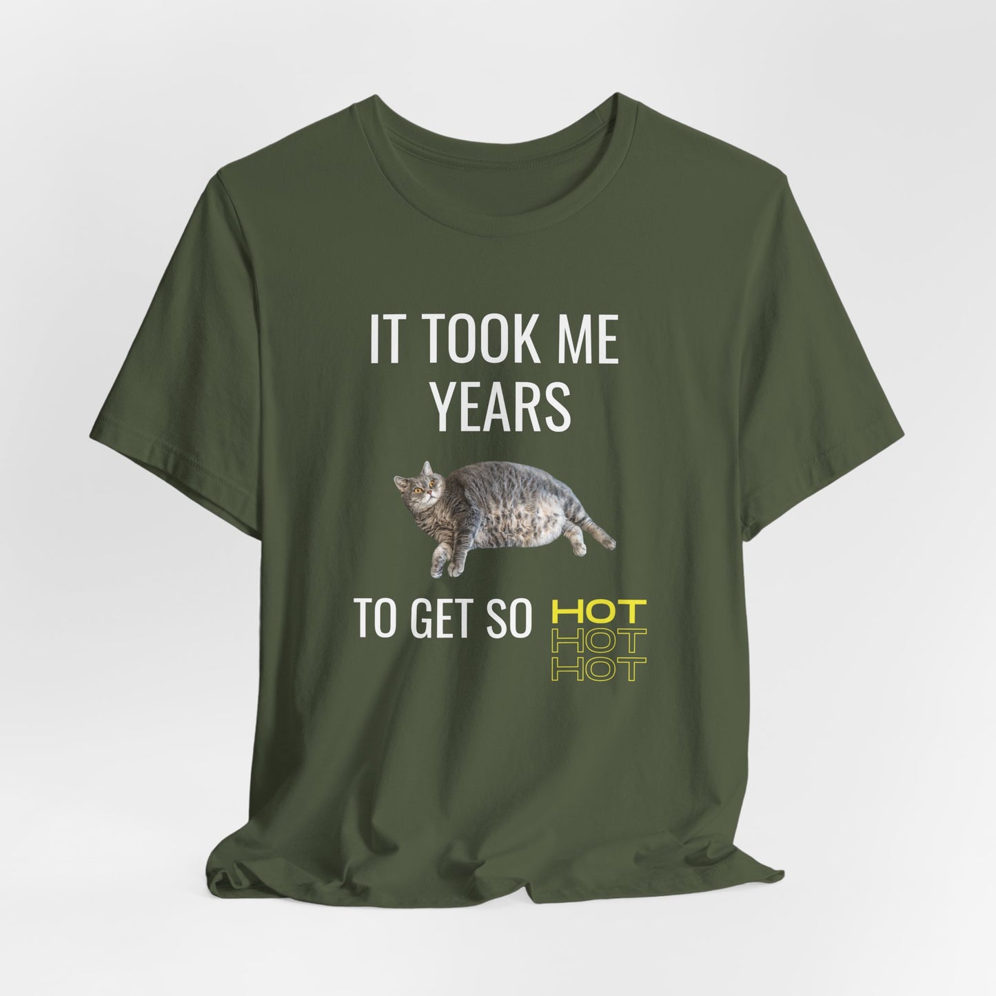 It Took Me Years to Get This Hot – Funny Chubby Cat T-Shirt (Unisex)