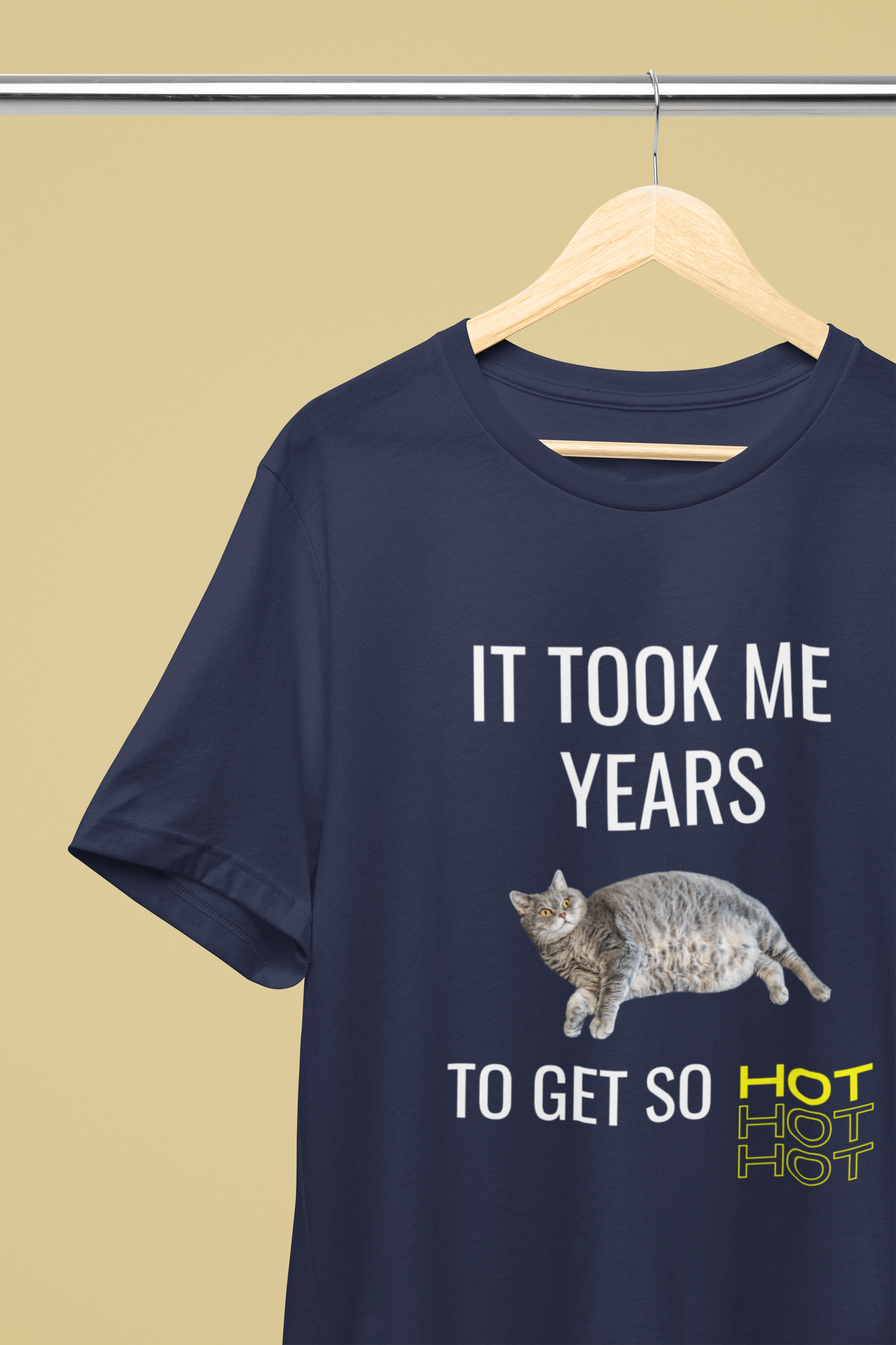 It Took Me Years to Get This Hot – Funny Chubby Cat T-Shirt (Unisex)